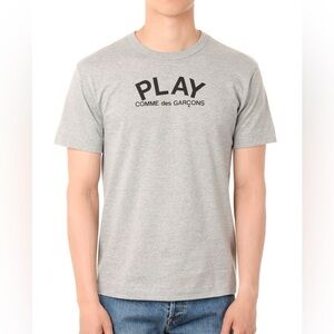 Comme des Garcons Play Gray Heart Graphic T-Shirt M